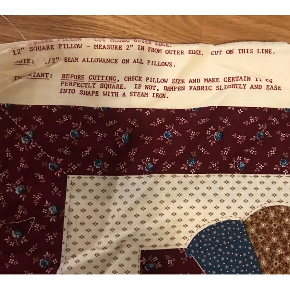 Granny's Trunk Pillow Pattern Panel Kit Quilting Patchwork Design 16" Pillow - Picture 4 of 8